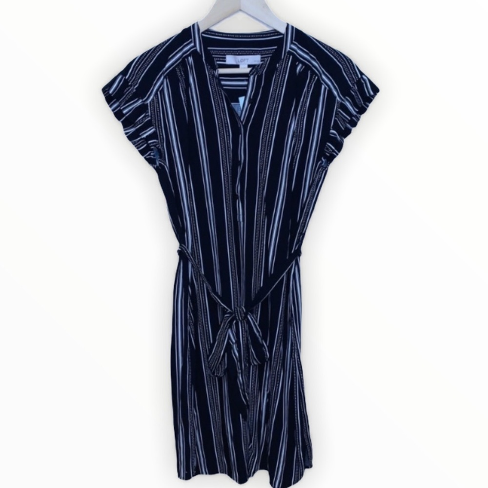 NWT Ann Taylor LOFT Striped Ruffle Sleeve